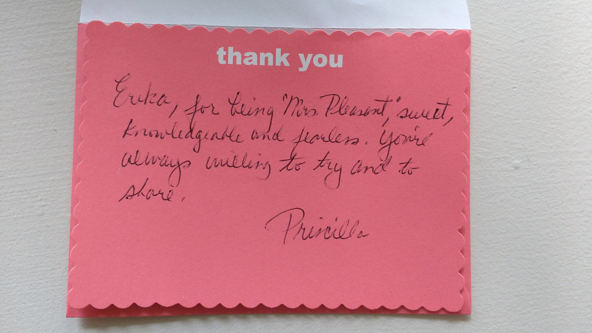 Handwritten Thank you note that could be sent with recognition software